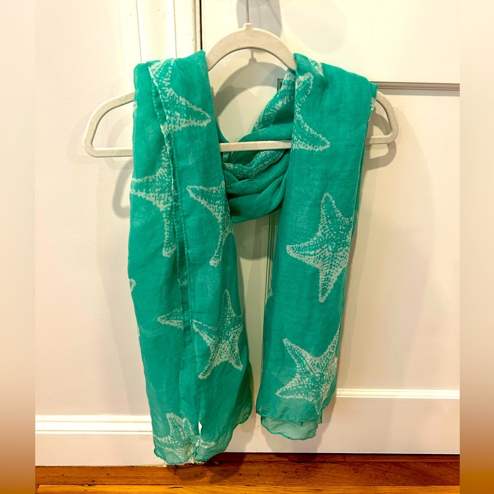 Teal starfish scarf! Perfect summer accessory!